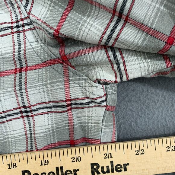 Wrangler Mens Western Shirt Large Gray‎ Pearl Snap Canvas Plaid - Picture 11 of 15